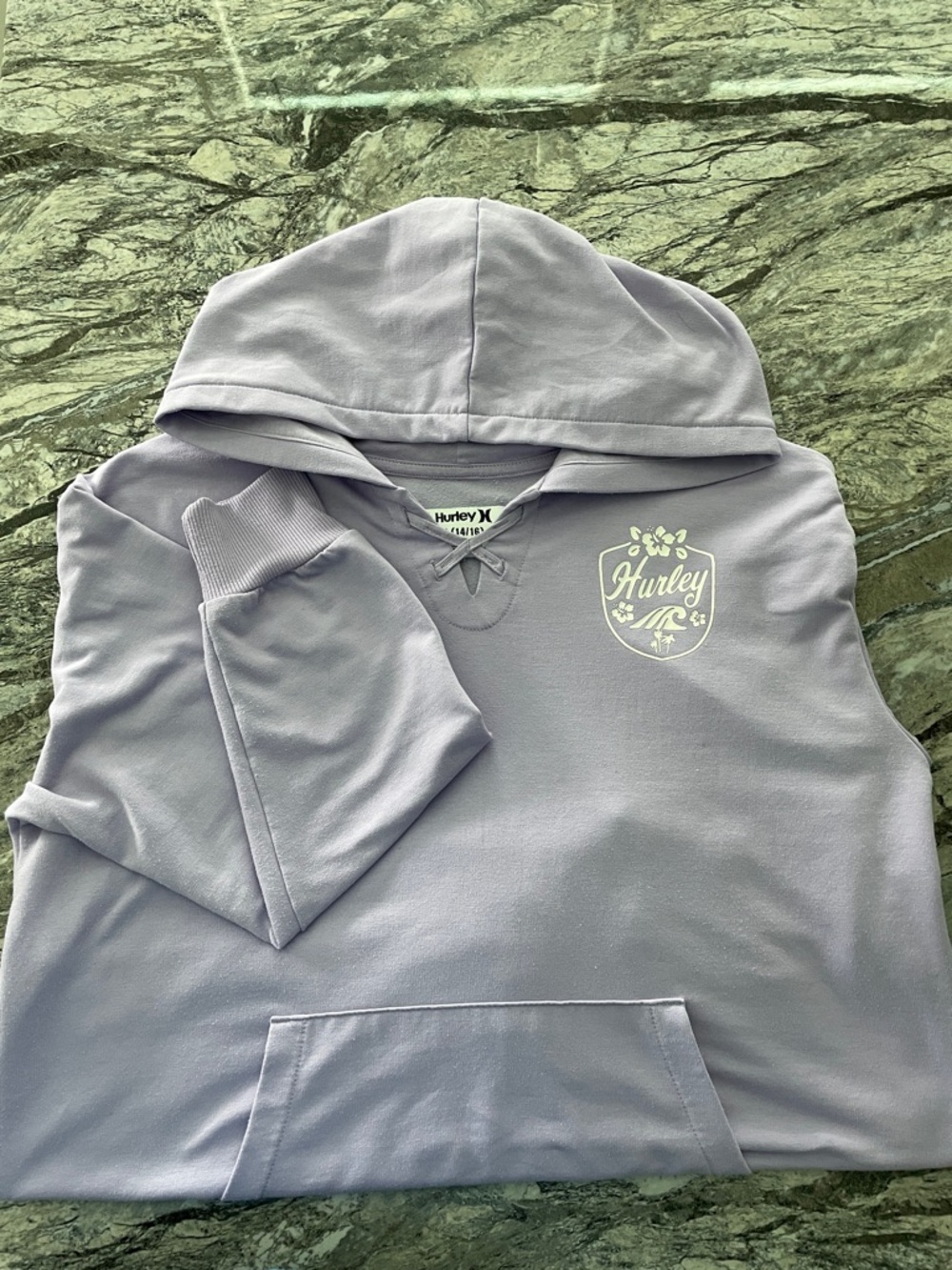 Hurley Light Lavender Casual Hoodie with White Crest